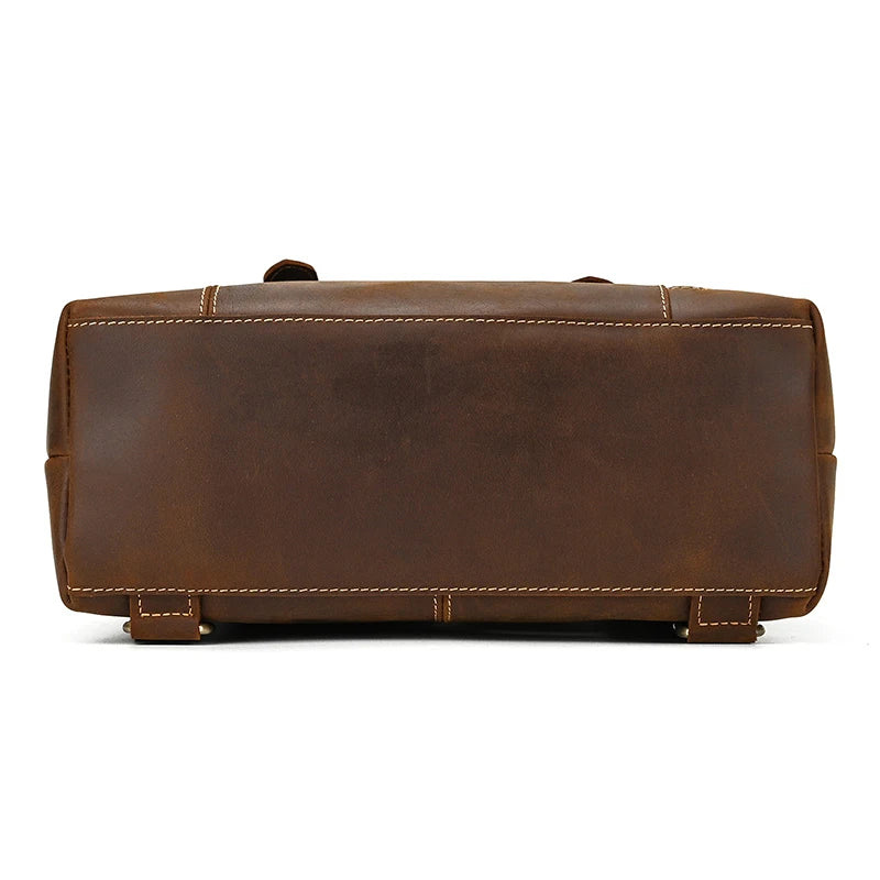 Structured leather rucksack backpack