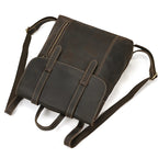 Structured leather rucksack backpack
