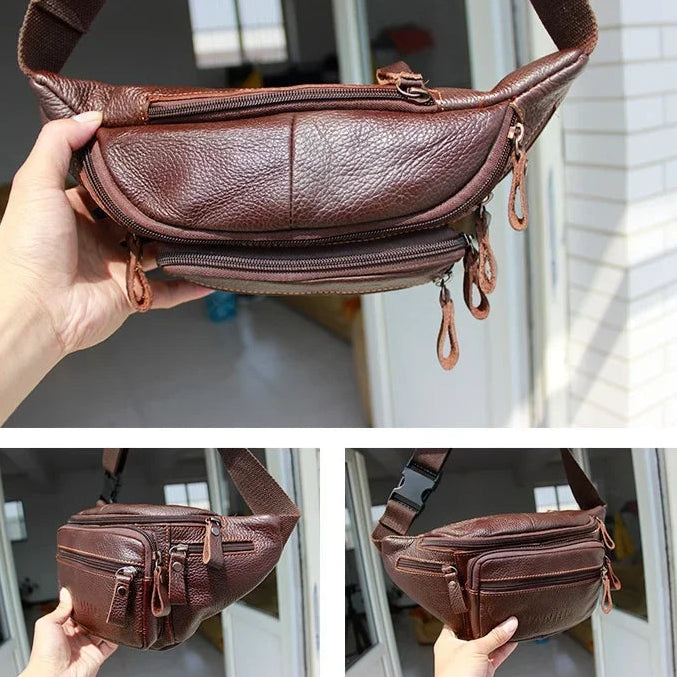 Leather crossbody bum bag