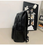 Functional leather backpack