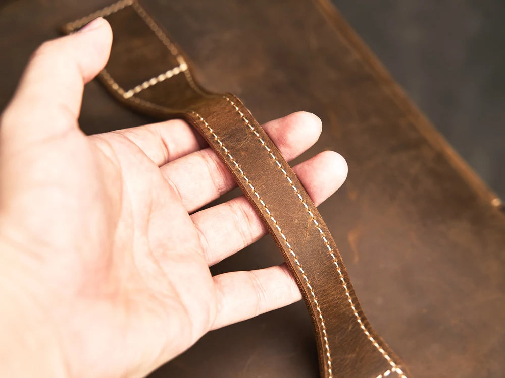 Leather rucksack for men