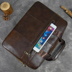 Structured leather laptop case