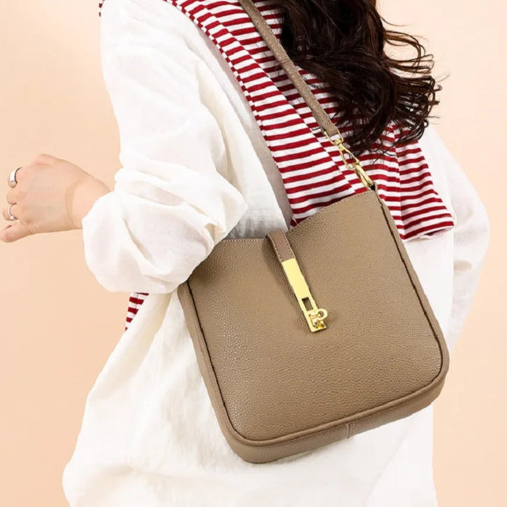 Functional leather crossbody bag