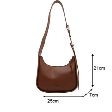 Minimalist leather shoulder bag for women