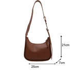 Minimalist leather shoulder bag for women
