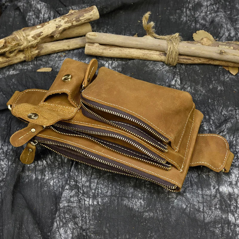 Modern leather bum bag