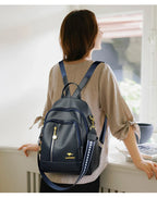 Modern leather backpack for women