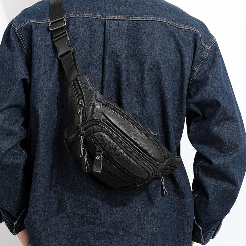 Smooth leather belt pouch