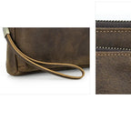 Leather zipper clutch