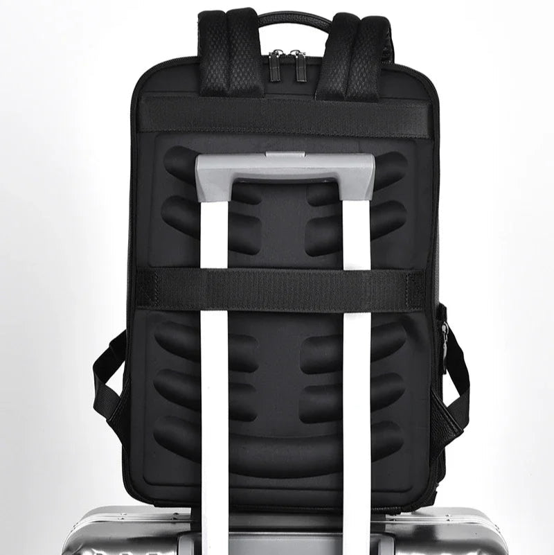Business leather laptop backpack