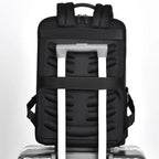 Business leather laptop backpack