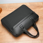 Zippered leather laptop bag