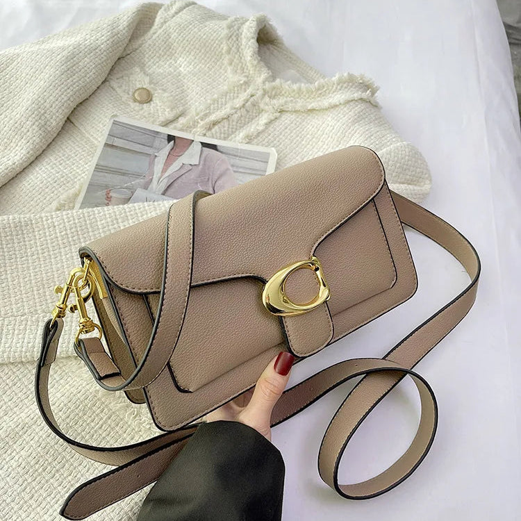 Designer inspired leather crossbody bag