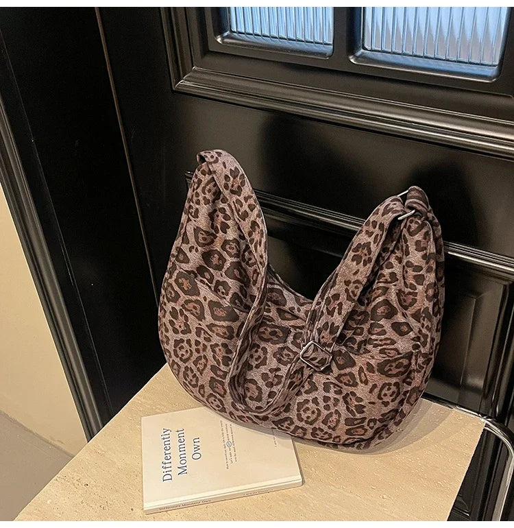 Oversized suede shoulder bag