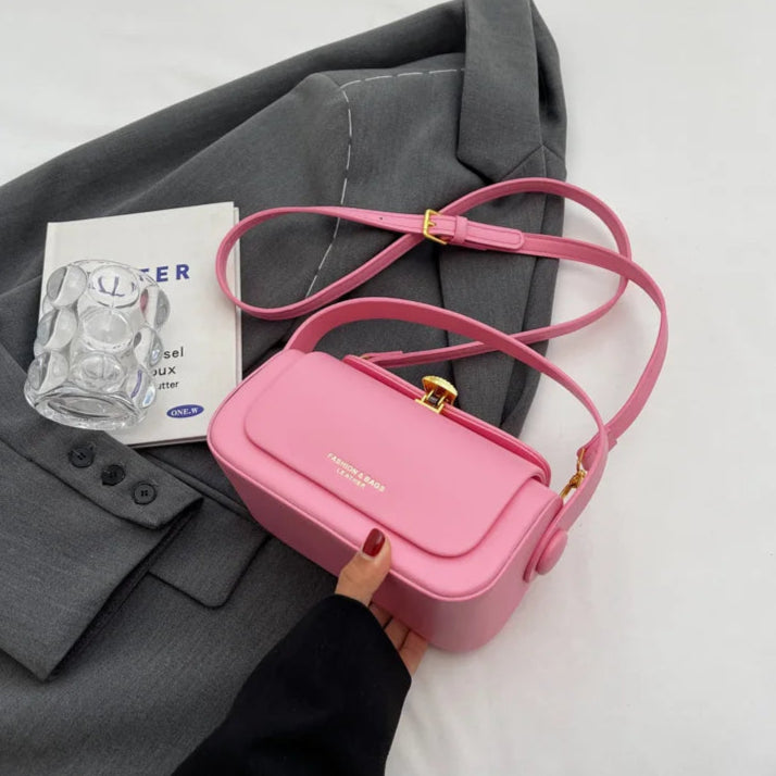 Fashion leather shoulder bag with top handle
