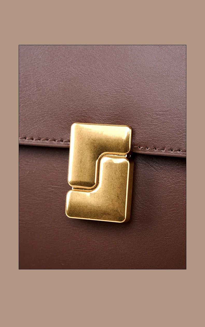 Retro style leather crossbody bag