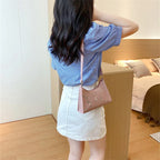 Sleek leather sling shoulder bag