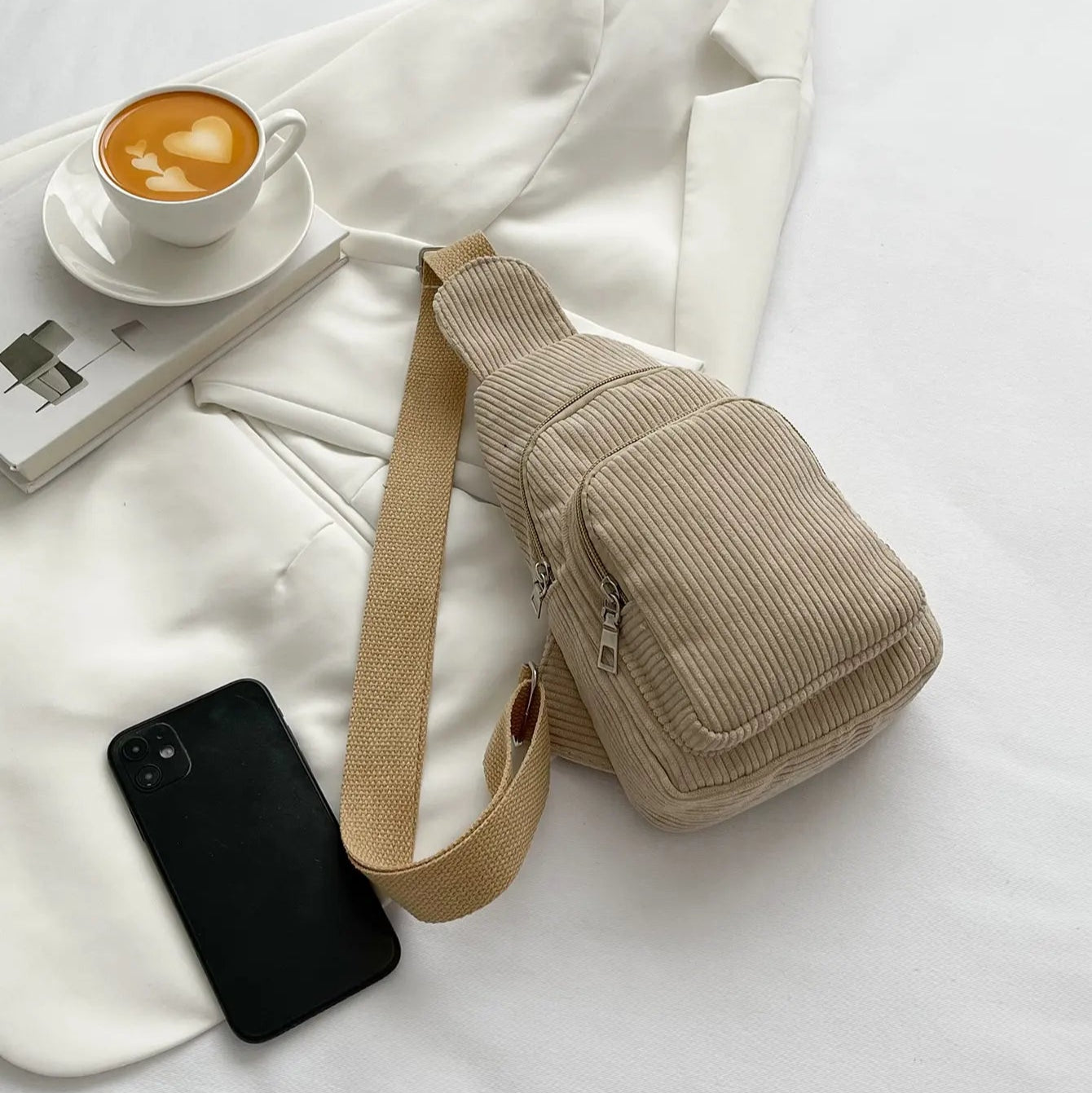 Corduroy crossbody bag