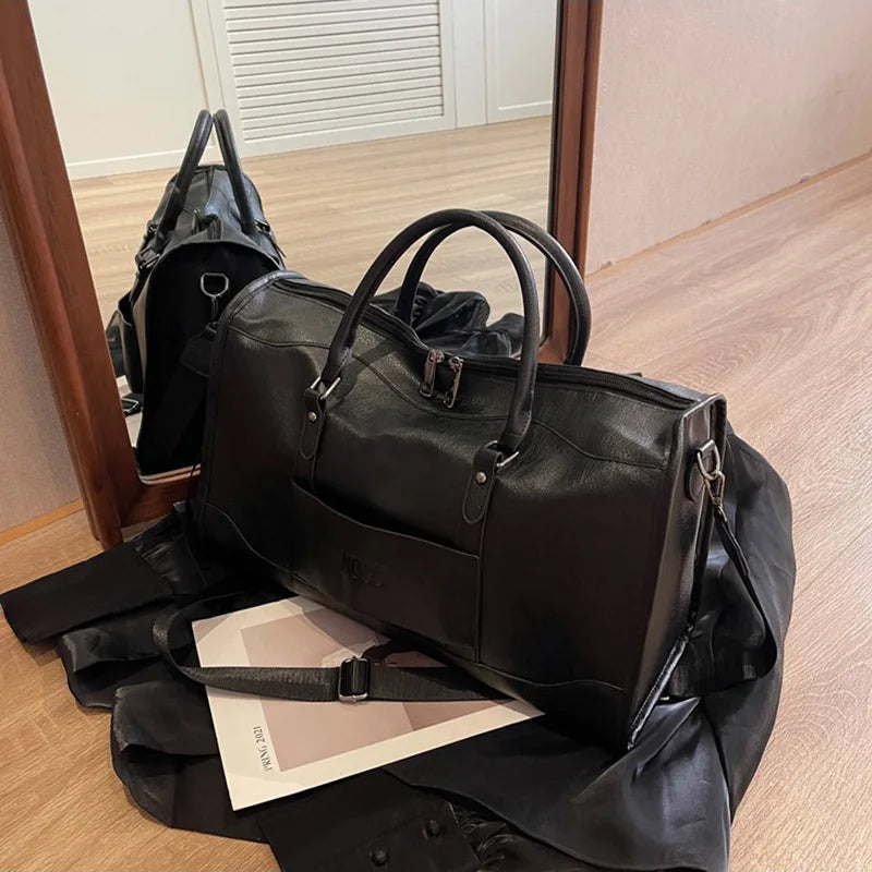 Fashion women's leather duffle bag