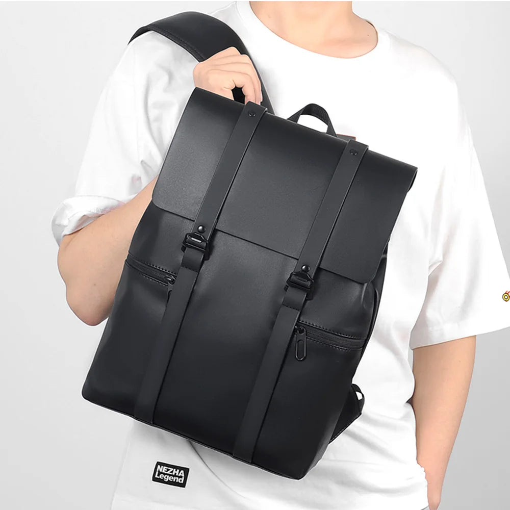 Men's leather backpack rucksack