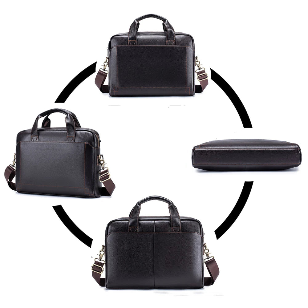 Professional leather laptop bag with handle