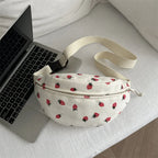 Strawberry corduroy belt bags for women
