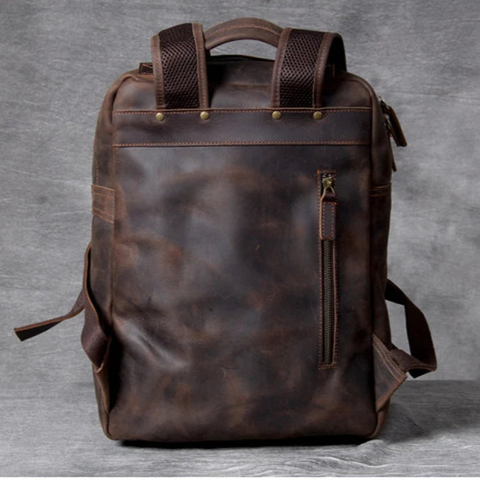 Leather hiking rucksack