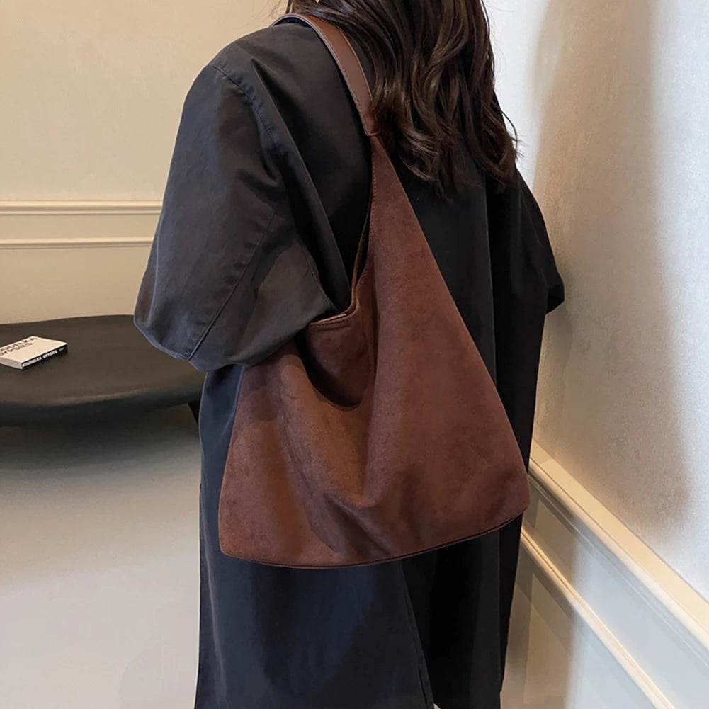 Suede hobo bag