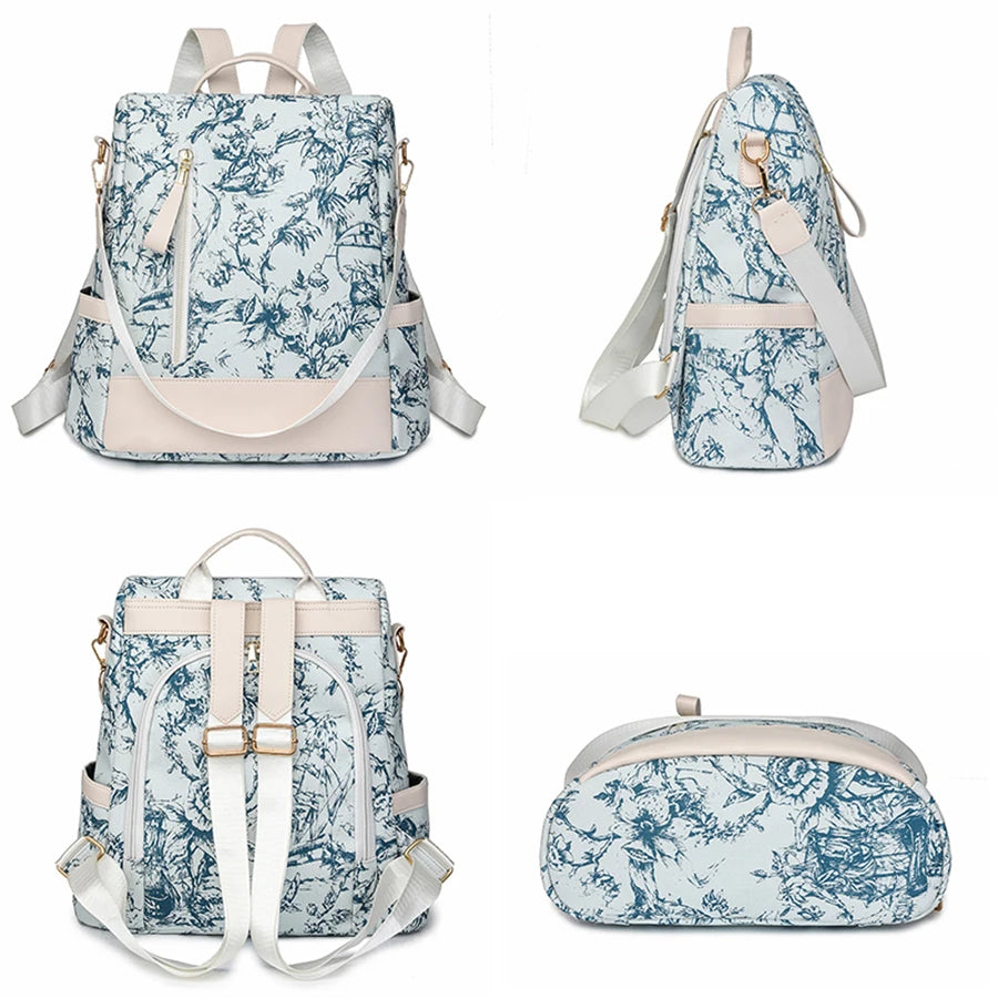 Women’s anti-theft leather knapsack