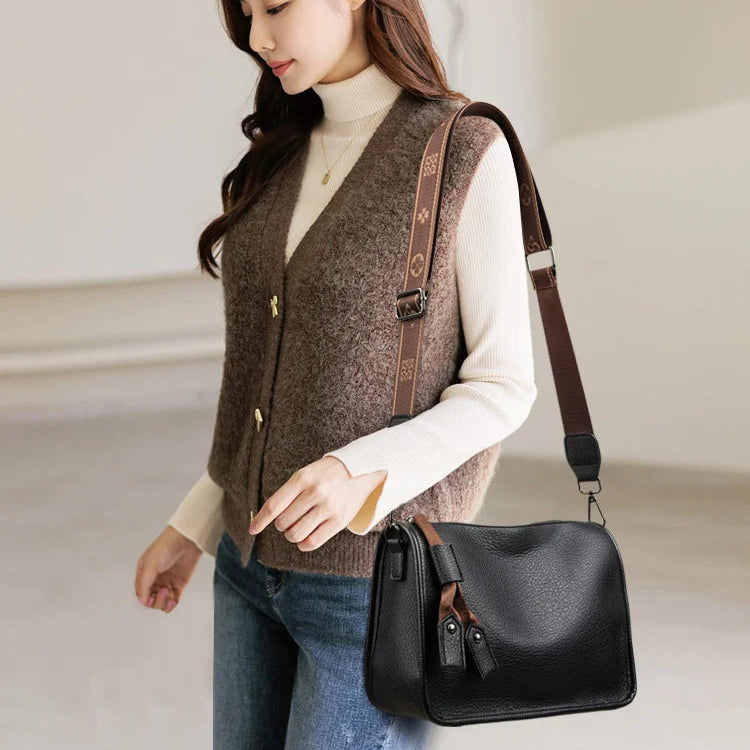 Sleek leather shoulder bag
