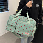 Corduroy travel toiletry bag with shoulder strap