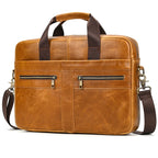 Structured leather laptop case