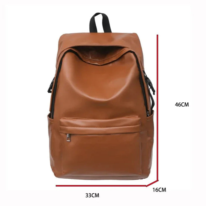 Functional leather backpack