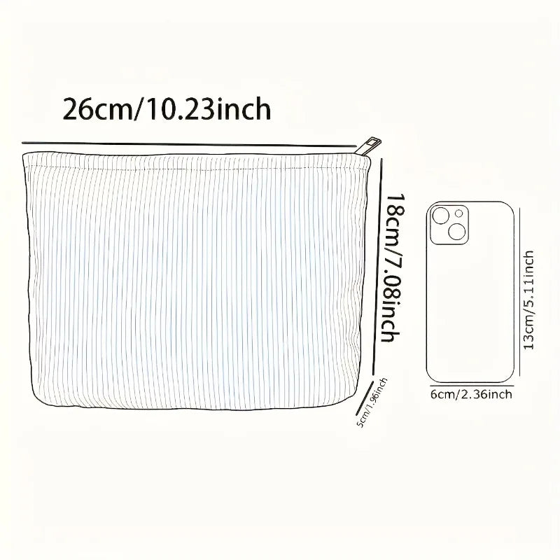 Corduroy makeup bag