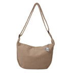 Corduroy handbag with adjustable shoulder strap