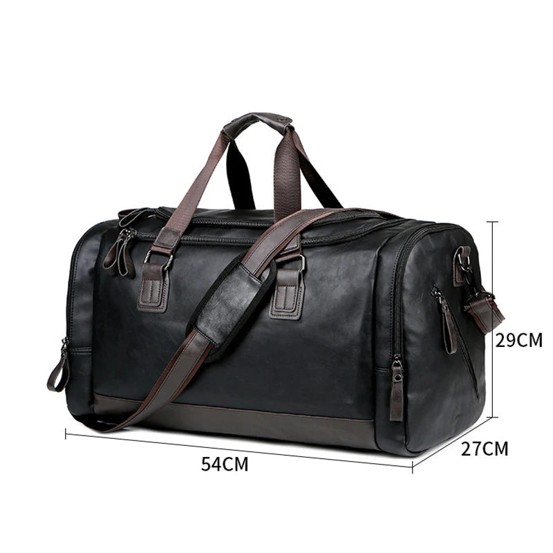 Convertible leather duffle bag