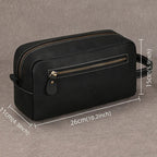 Leather grooming travel bag