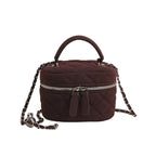 Classic suede handbag with structured handle