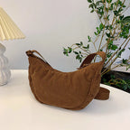 Corduroy handbag with adjustable shoulder strap