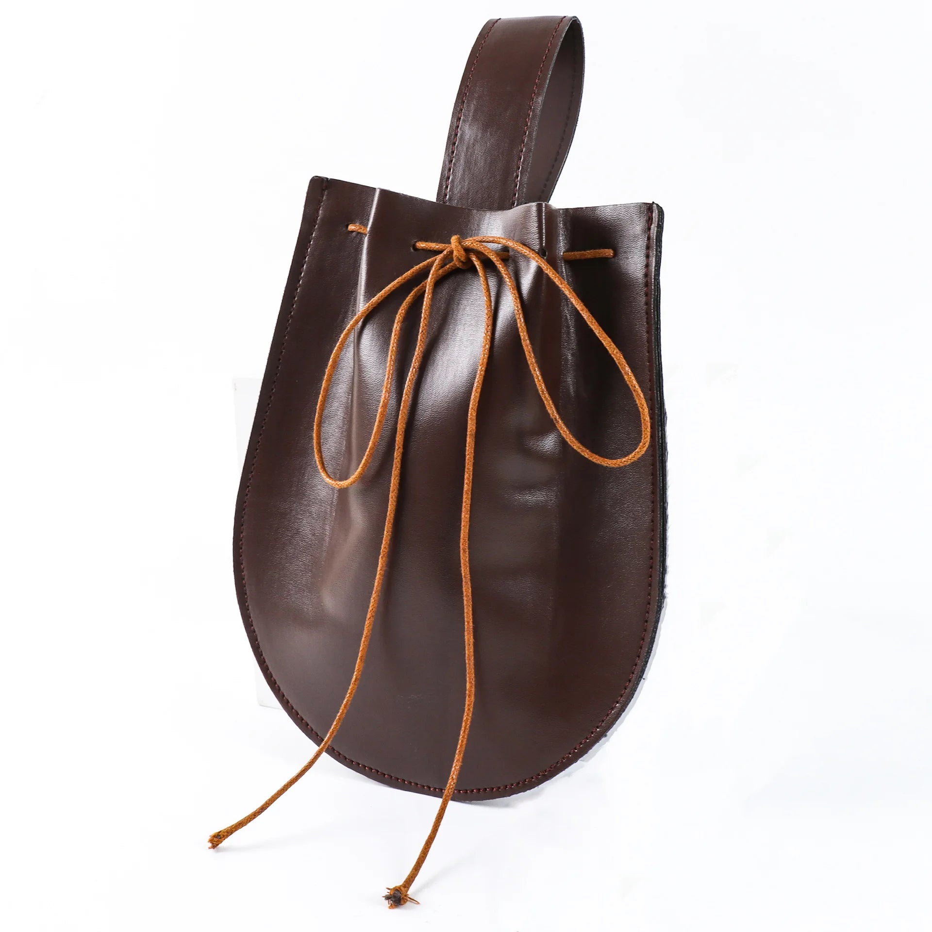 Leather drawstring pouch