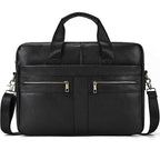 Structured leather laptop case