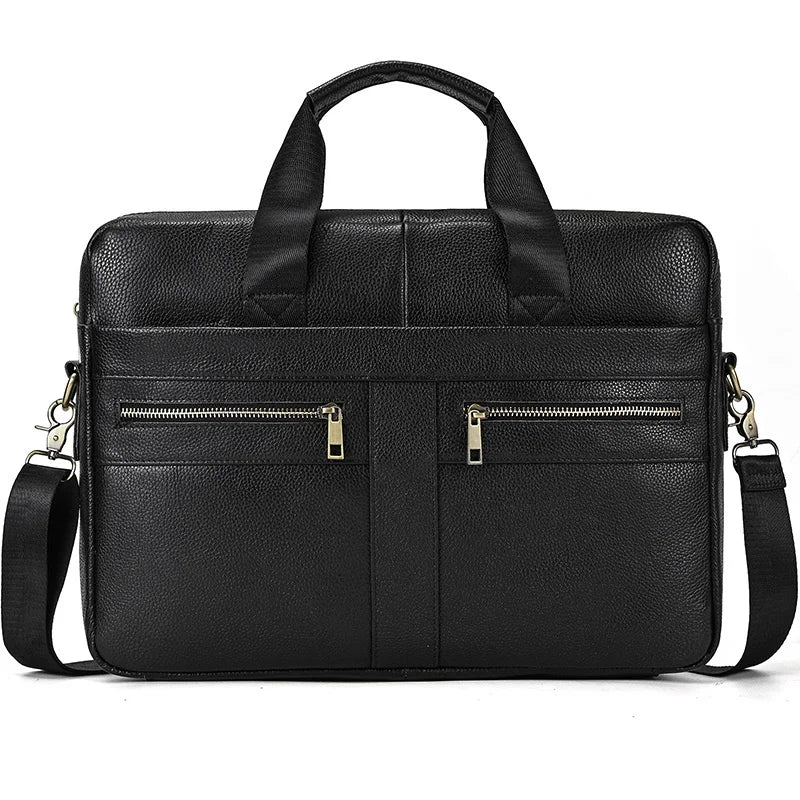 Structured leather laptop case