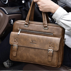 Classic leather briefcase for men