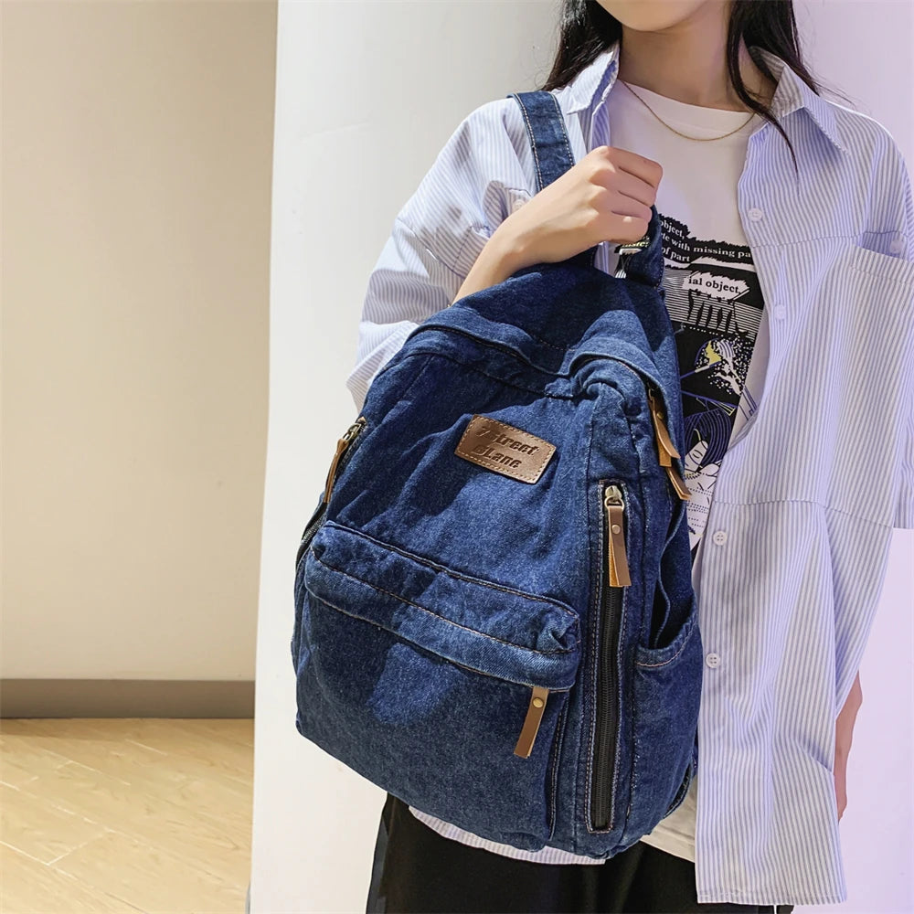 Denim fashion backpack