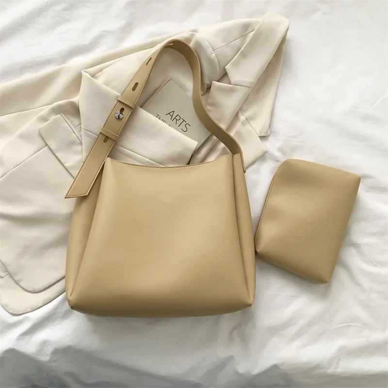 Elegant women's leather tote bag