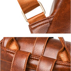 Leather flap satchel