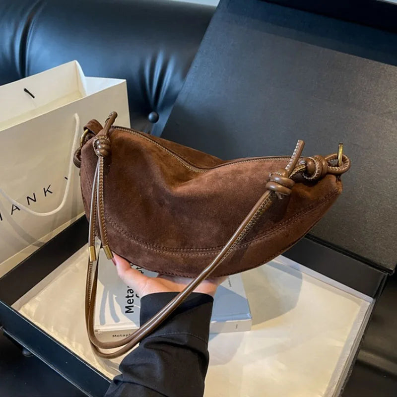 Women suede hobo bag