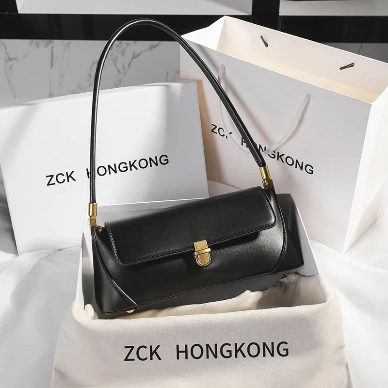 Soft leather shoulder handbag