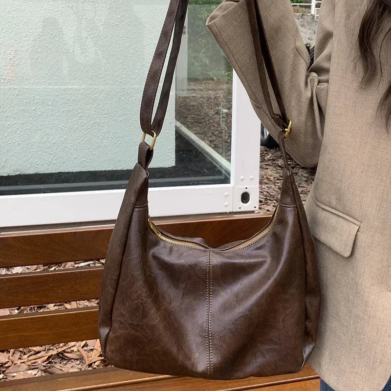 Large leather hobo bag