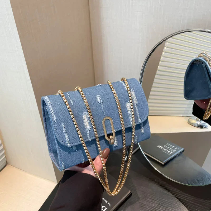 Casual washed denim purse for everyday outfits